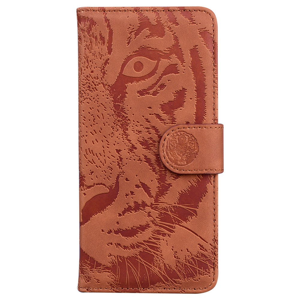 For Xiaomi Poco M8 Pro 5G / Redmi Note 15 Pro+ 5G (Global) Case Tiger Imprint Leather Wallet Phone Cover - Brown
