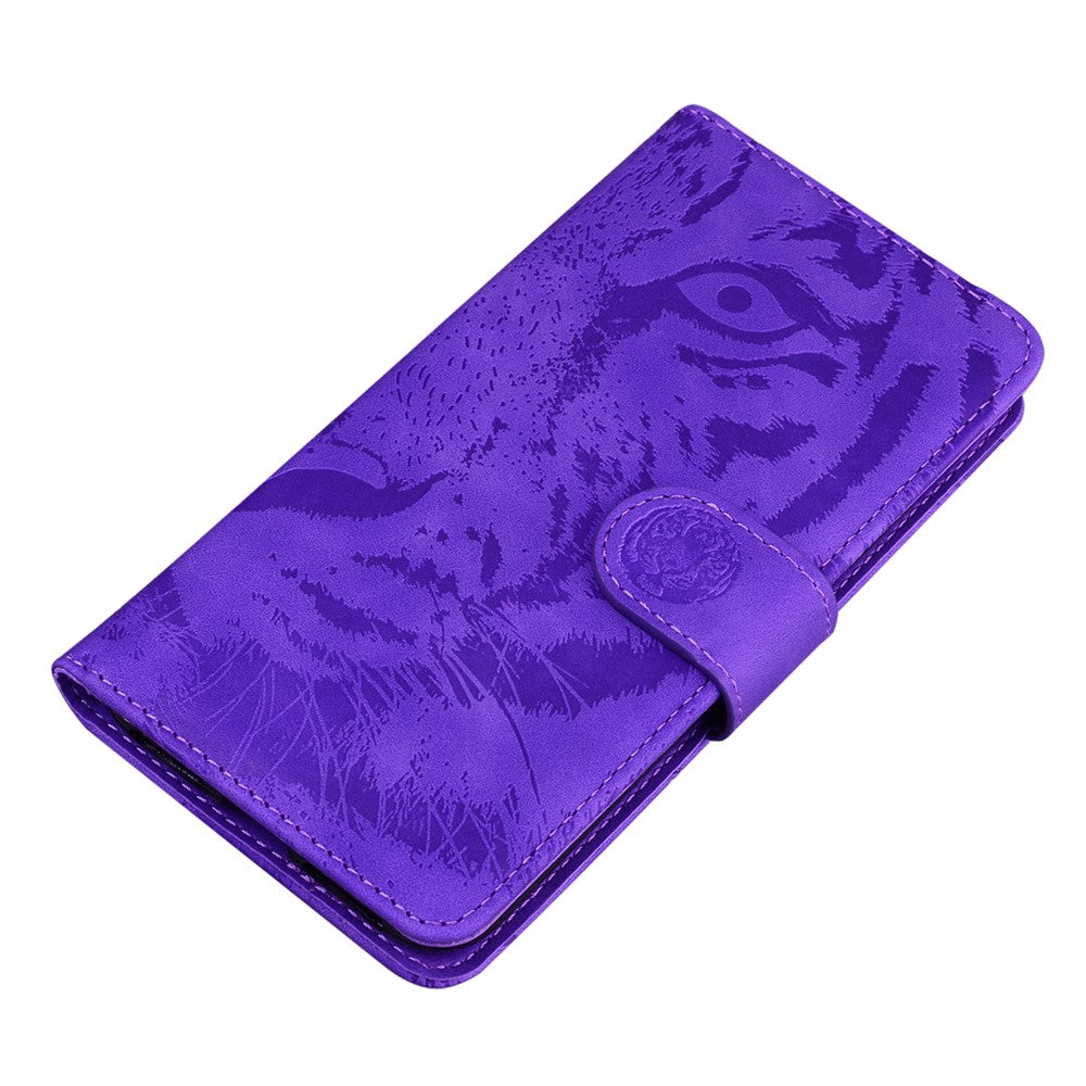 For Xiaomi Poco M8 Pro 5G / Redmi Note 15 Pro+ 5G (Global) Case Tiger Imprint Leather Wallet Phone Cover - Purple