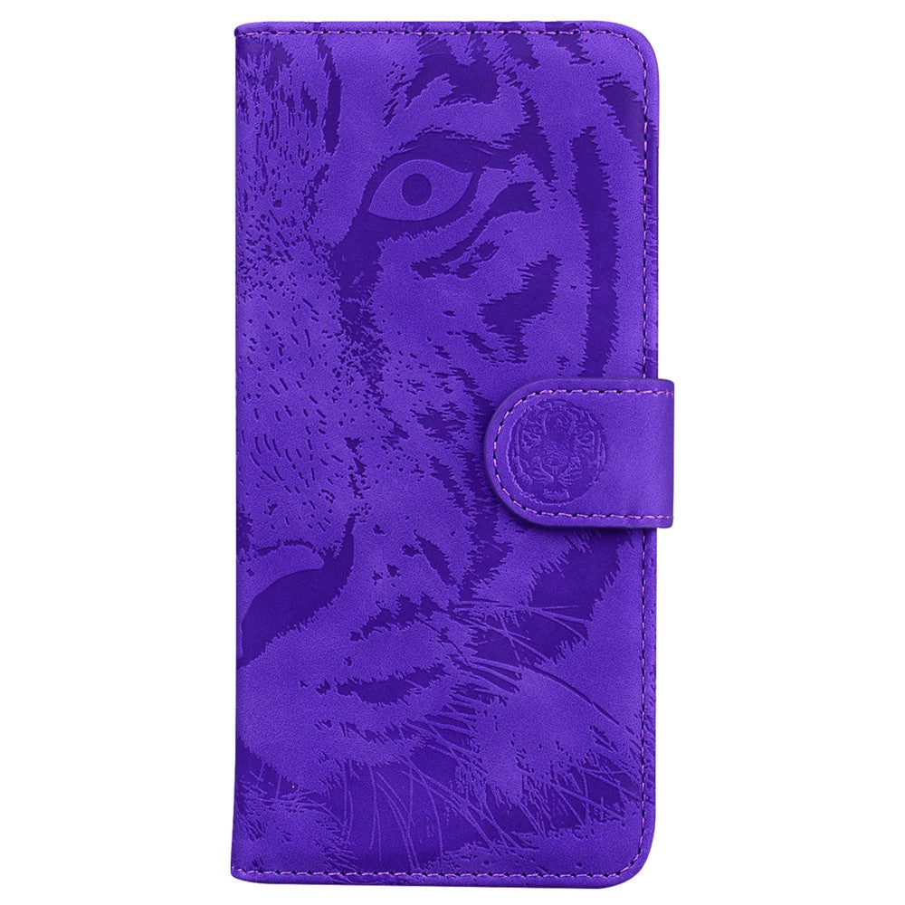 For Xiaomi Poco M8 Pro 5G / Redmi Note 15 Pro+ 5G (Global) Case Tiger Imprint Leather Wallet Phone Cover - Purple