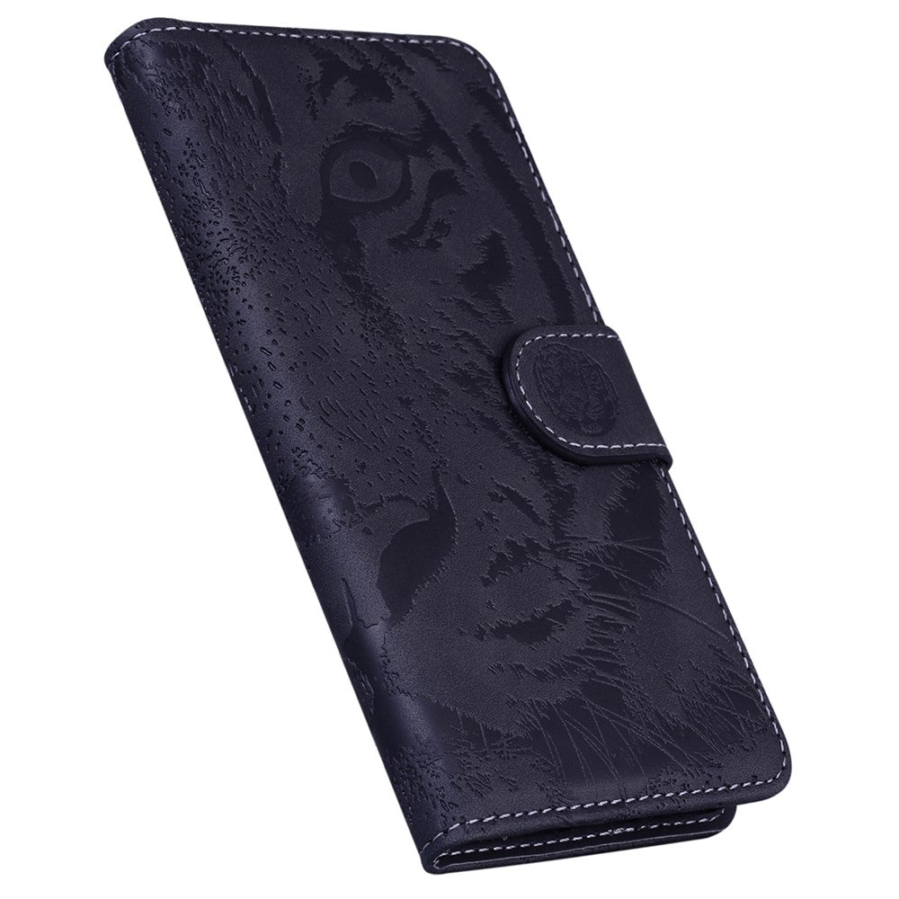 For Xiaomi Poco M8 Pro 5G / Redmi Note 15 Pro+ 5G (Global) Case Tiger Imprint Leather Wallet Phone Cover - Black
