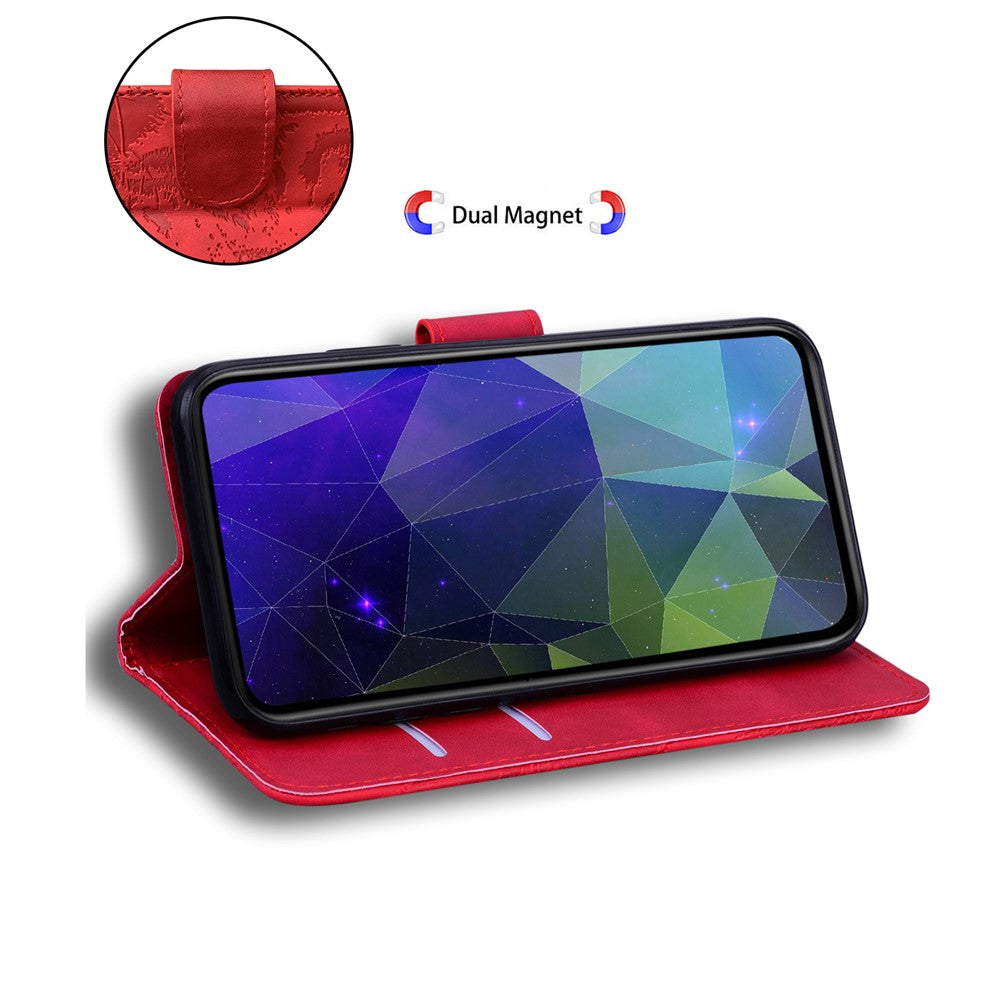 For Xiaomi Poco M8 Pro 5G / Redmi Note 15 Pro+ 5G (Global) Case Tiger Imprint Leather Wallet Phone Cover - Red