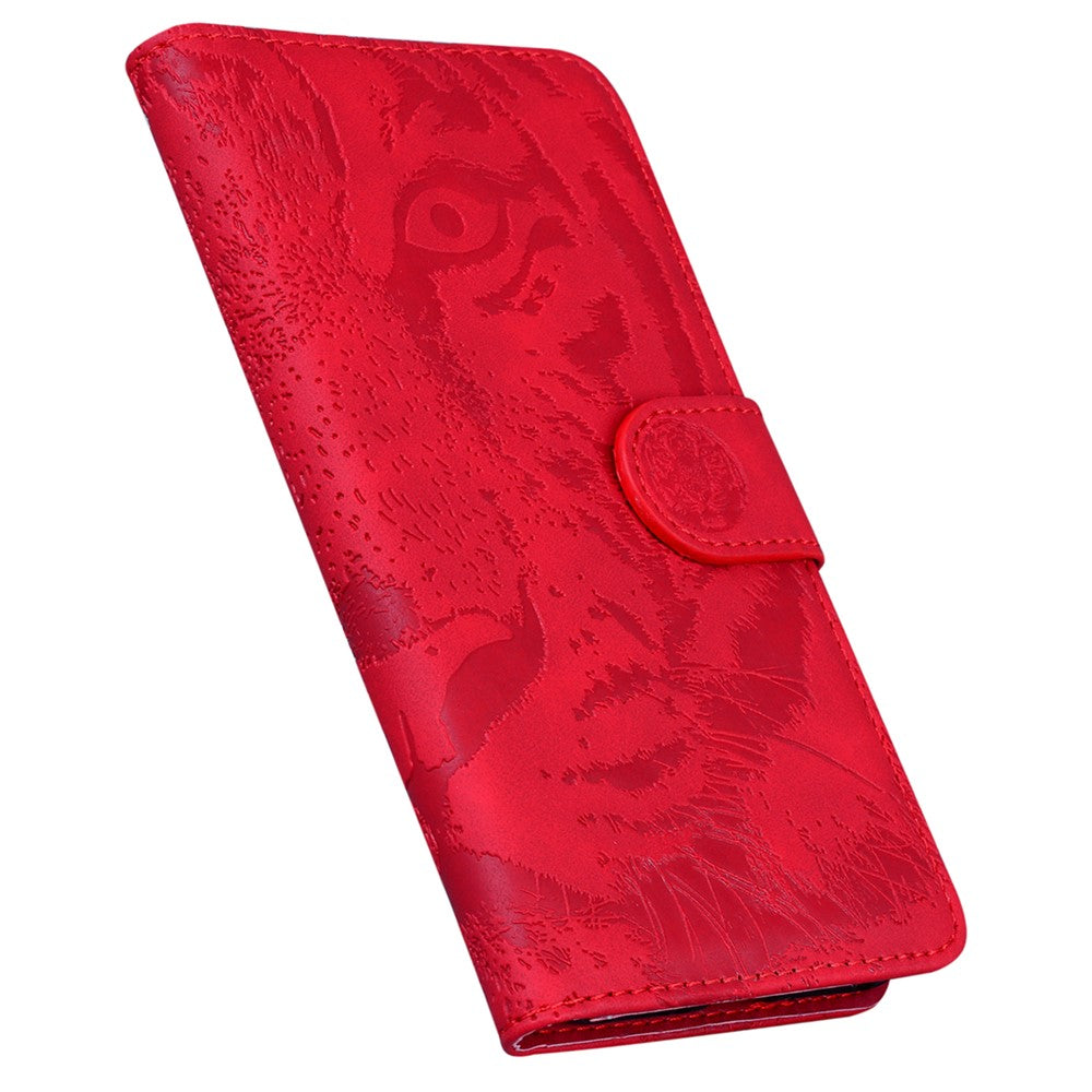 For Xiaomi Poco M8 Pro 5G / Redmi Note 15 Pro+ 5G (Global) Case Tiger Imprint Leather Wallet Phone Cover - Red