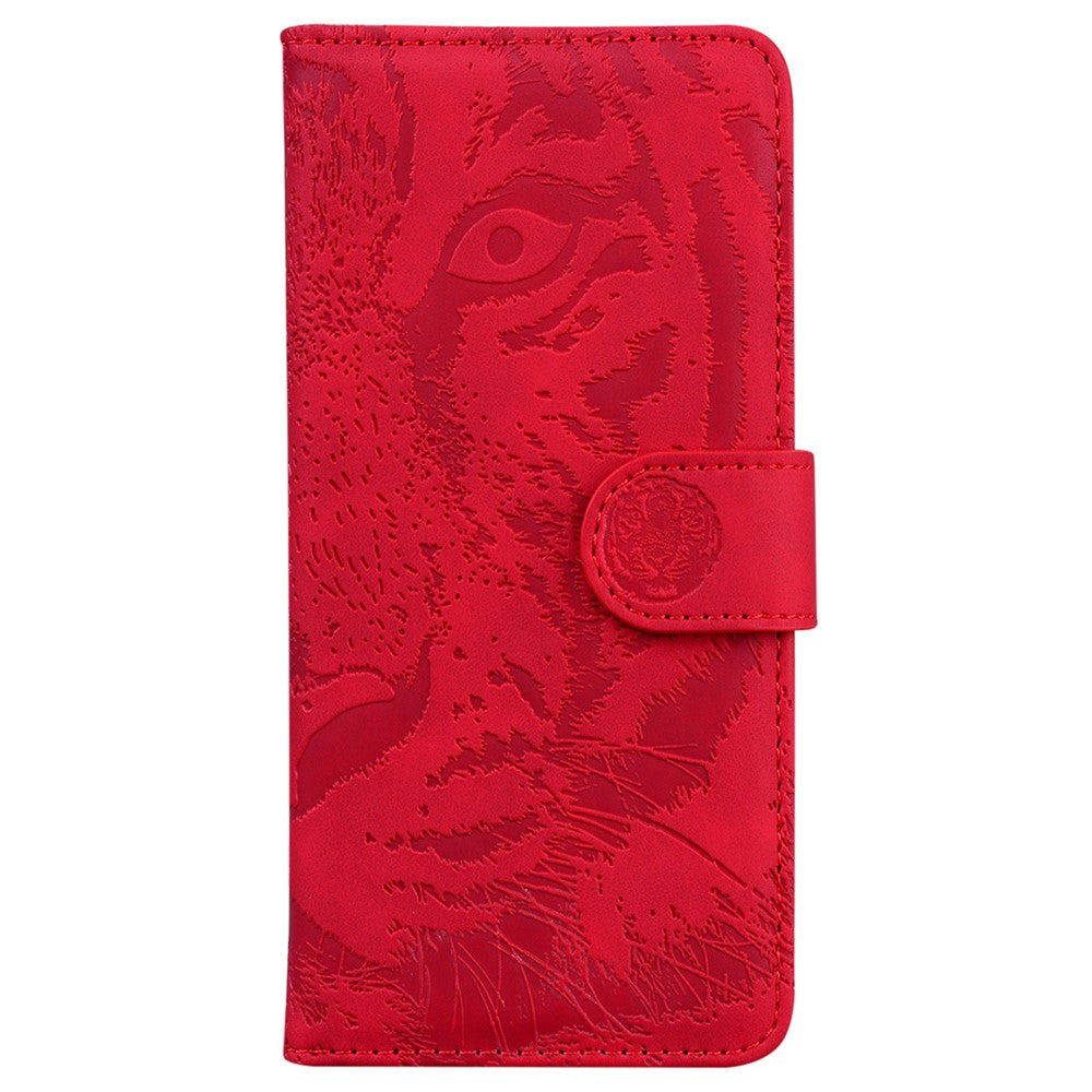 For Xiaomi Poco M8 Pro 5G / Redmi Note 15 Pro+ 5G (Global) Case Tiger Imprint Leather Wallet Phone Cover - Red
