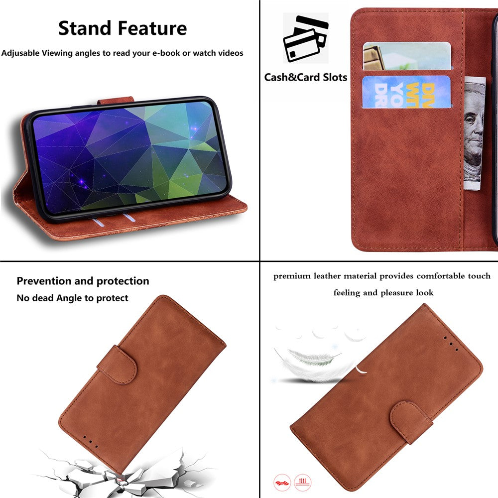 For Xiaomi Poco M8 Pro 5G / Redmi Note 15 Pro+ 5G (Global) Case Solid Color Leather Wallet Phone Cover - Brown