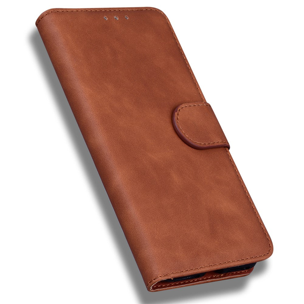 For Xiaomi Poco M8 Pro 5G / Redmi Note 15 Pro+ 5G (Global) Case Solid Color Leather Wallet Phone Cover - Brown