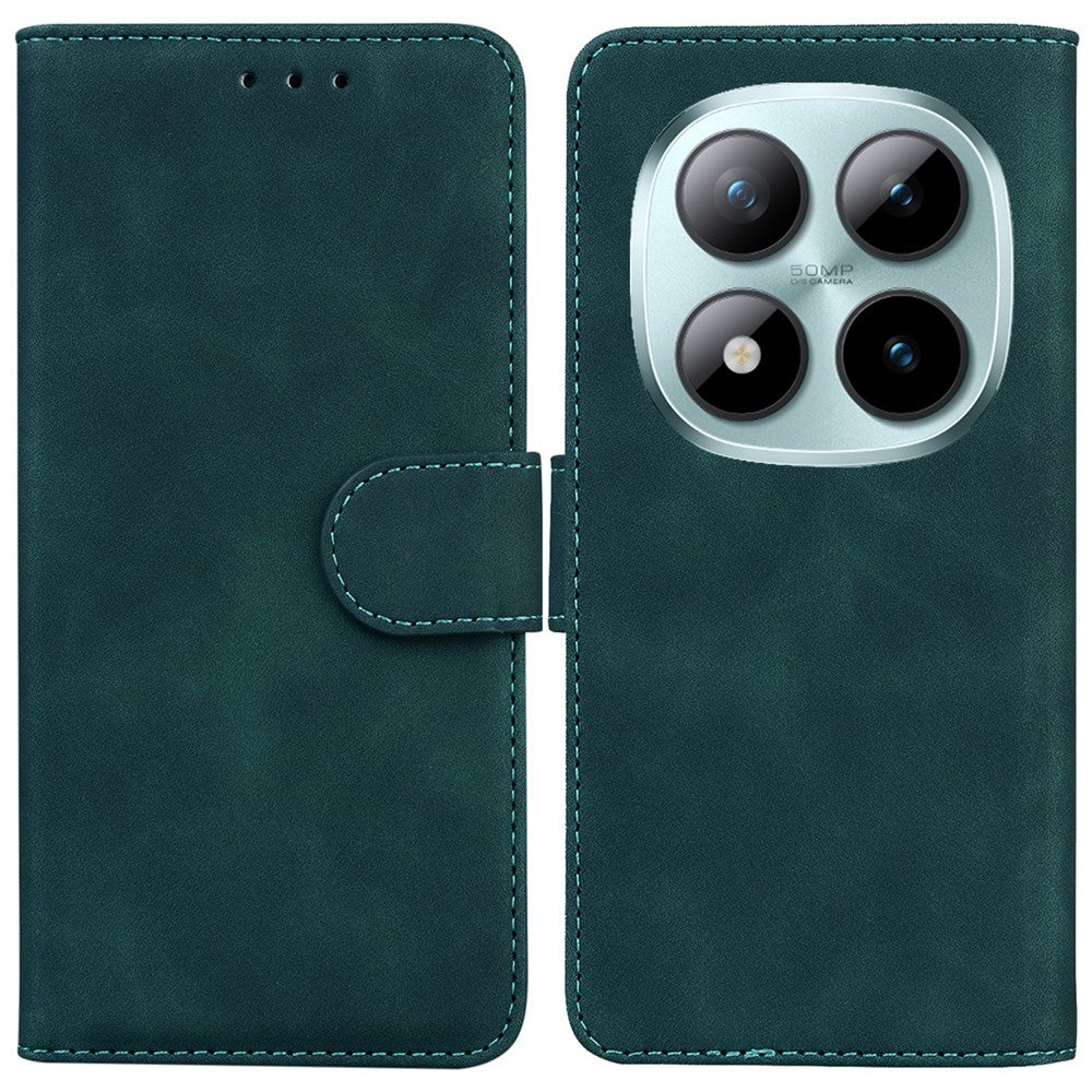 For Xiaomi Poco M8 Pro 5G / Redmi Note 15 Pro+ 5G (Global) Case Solid Color Leather Wallet Phone Cover - Green