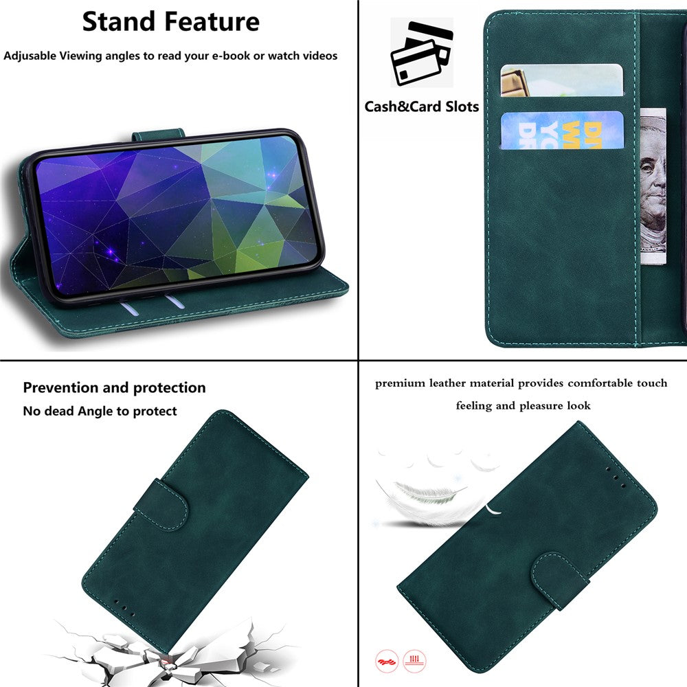 For Xiaomi Poco M8 Pro 5G / Redmi Note 15 Pro+ 5G (Global) Case Solid Color Leather Wallet Phone Cover - Green