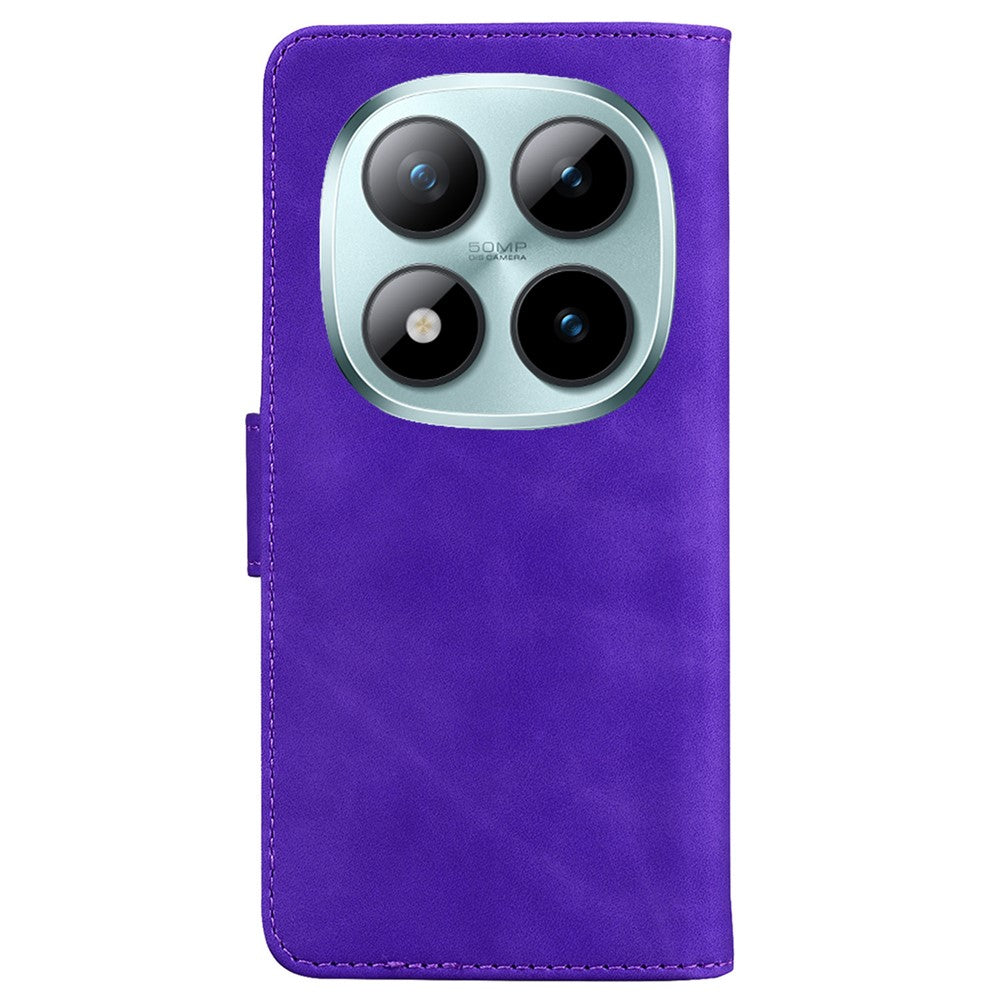 For Xiaomi Poco M8 Pro 5G / Redmi Note 15 Pro+ 5G (Global) Case Solid Color Leather Wallet Phone Cover - Purple