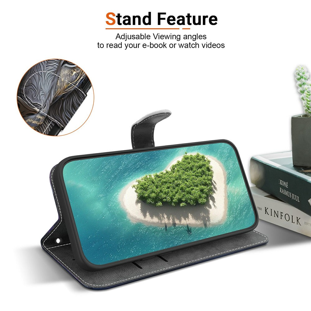 For Xiaomi Poco M8 Pro 5G / Redmi Note 15 Pro+ 5G (Global) Leather Case Stand Wallet Pattern Printing Phone Cover with Wrist Strap - Black Gold Lion