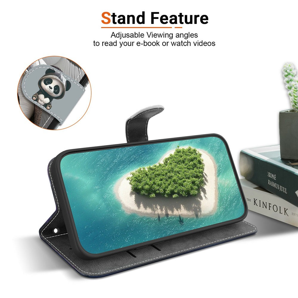 For Xiaomi Poco M8 Pro 5G / Redmi Note 15 Pro+ 5G (Global) Wallet Case Pattern Printing Leather Stand Phone Cover with Strap - Panda