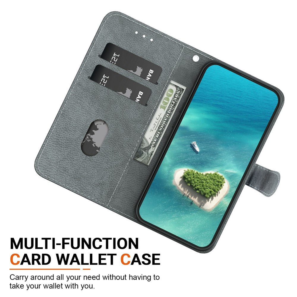 For Xiaomi Poco M8 Pro 5G / Redmi Note 15 Pro+ 5G (Global) Wallet Case Pattern Printing Leather Stand Phone Cover with Strap - Blue Daisy