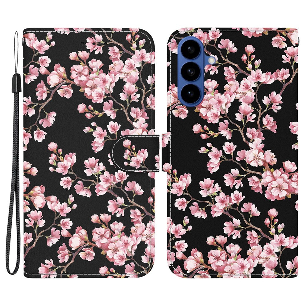 For-Samsung-Galaxy-S26-/-S26-Pro-Wallet-Phone-Case-Anti-Drop-Pattern-Printing-Leather-Flip-Cover-with-Strap-Plum-Blossom