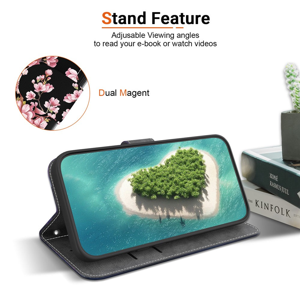 For-Samsung-Galaxy-S26-/-S26-Pro-Wallet-Phone-Case-Anti-Drop-Pattern-Printing-Leather-Flip-Cover-with-Strap-Plum-Blossom