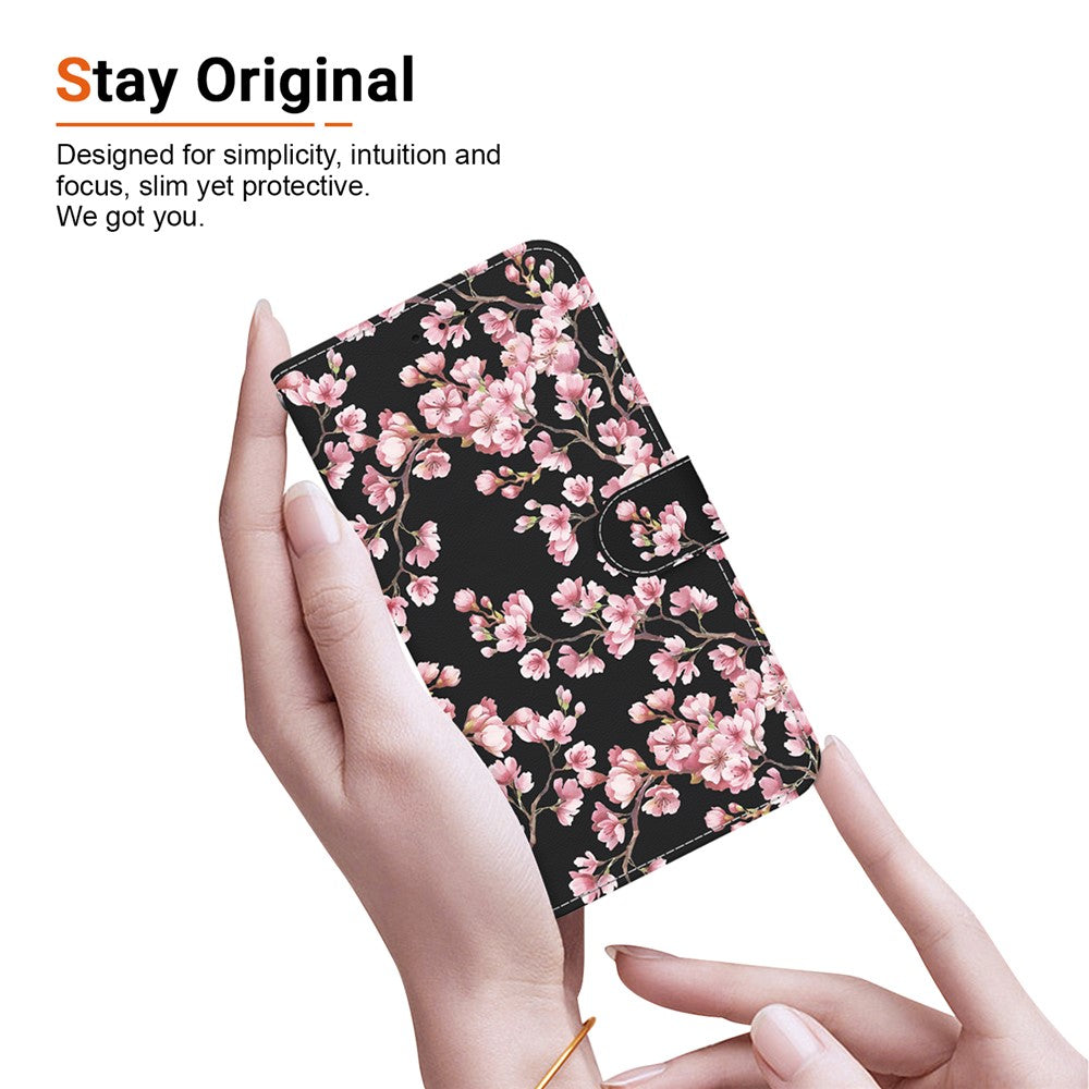 For-Samsung-Galaxy-S26-/-S26-Pro-Wallet-Phone-Case-Anti-Drop-Pattern-Printing-Leather-Flip-Cover-with-Strap-Plum-Blossom