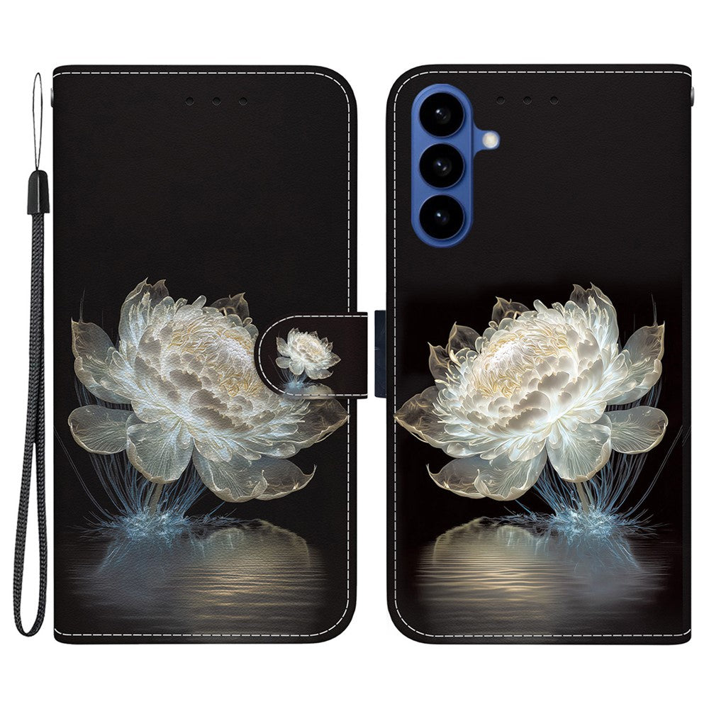 For-Samsung-Galaxy-S26-/-S26-Pro-Wallet-Phone-Case-Anti-Drop-Pattern-Printing-Leather-Flip-Cover-with-Strap-Crystal-Peony