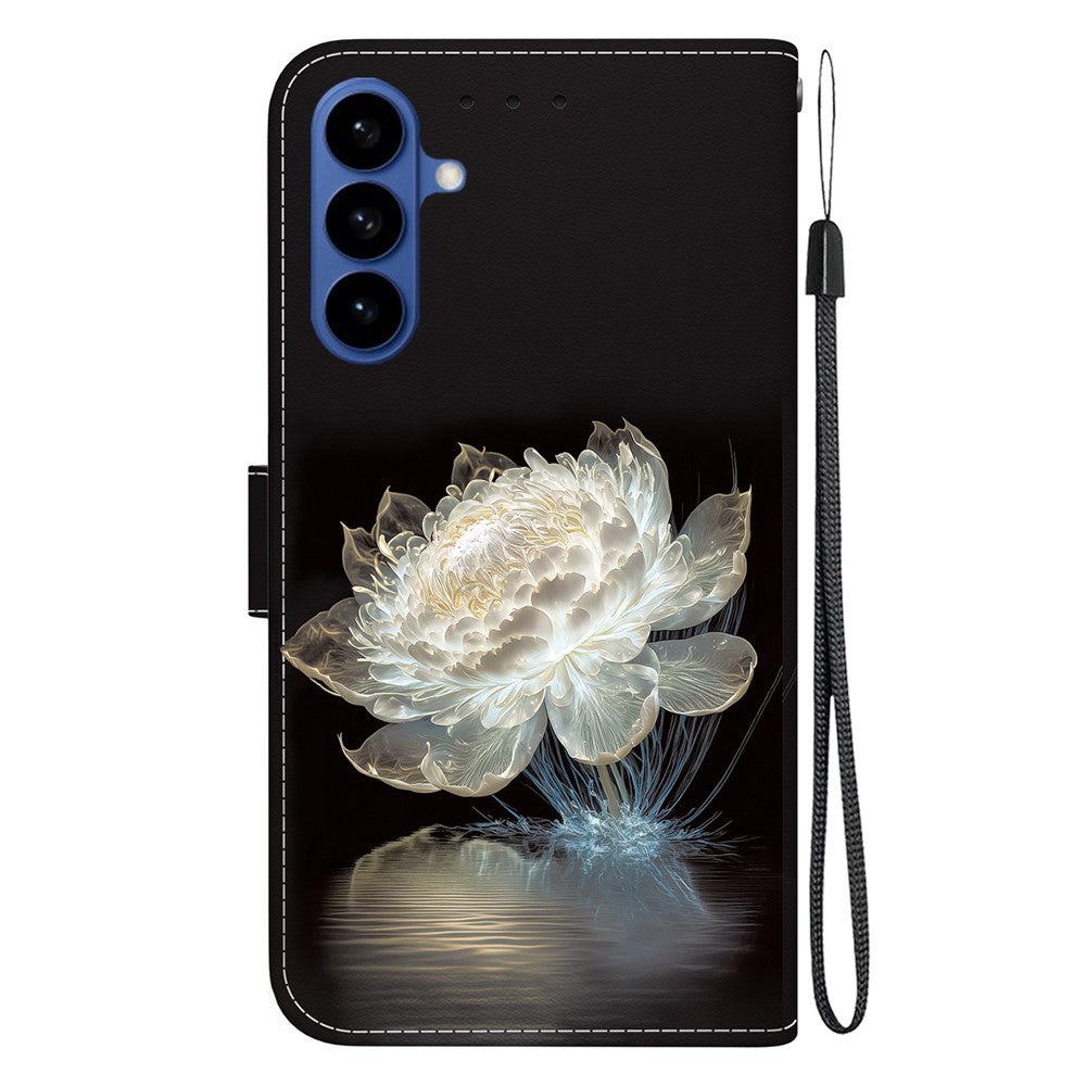 For-Samsung-Galaxy-S26-/-S26-Pro-Wallet-Phone-Case-Anti-Drop-Pattern-Printing-Leather-Flip-Cover-with-Strap-Crystal-Peony