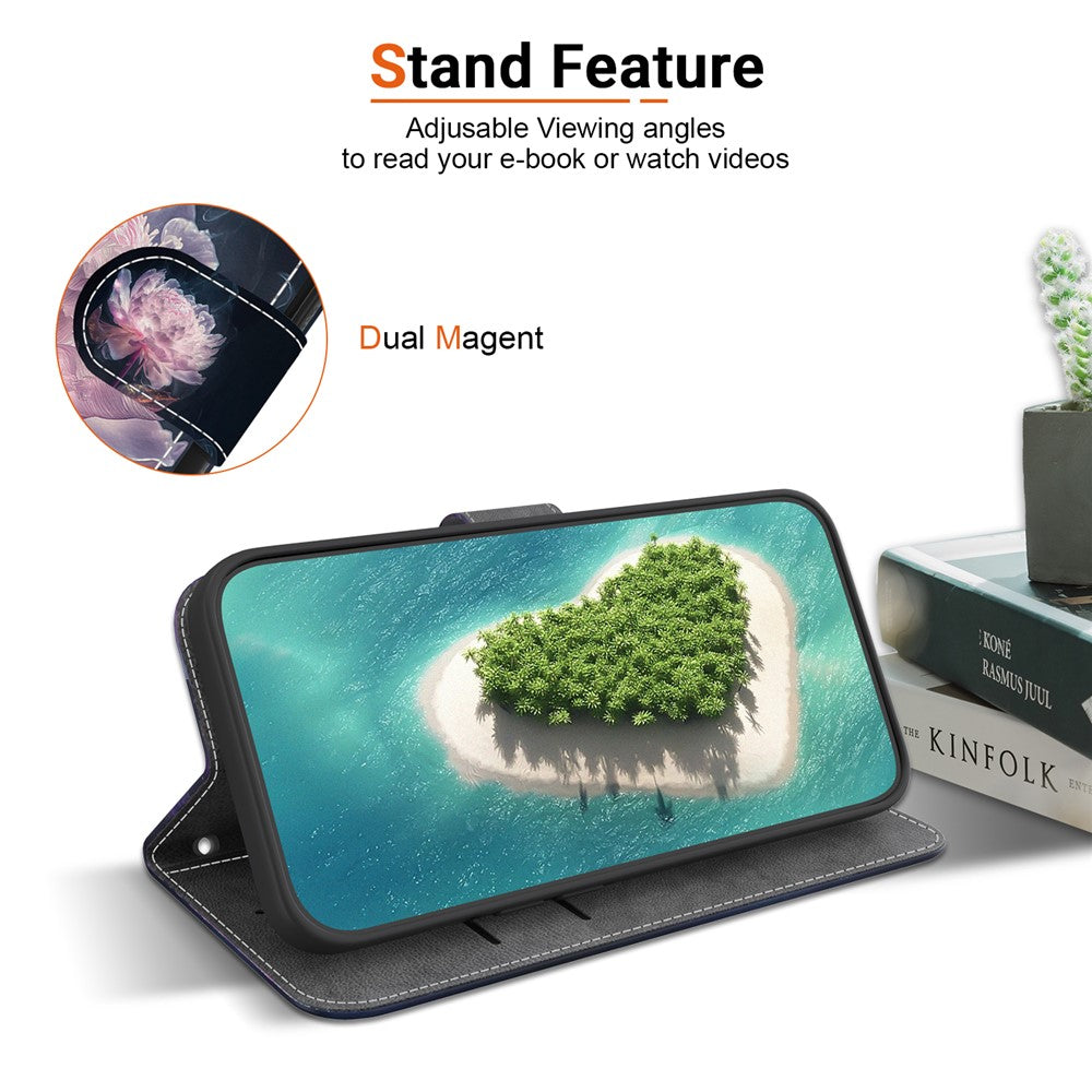 For-Samsung-Galaxy-S26-/-S26-Pro-Wallet-Phone-Case-Anti-Drop-Pattern-Printing-Leather-Flip-Cover-with-Strap-Purple-Peony