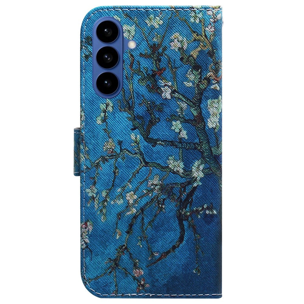 For-Samsung-Galaxy-S26-/-S26-Pro-Wallet-Case-Pattern-Print-Leather-Phone-Cover-Apricot-Flowers