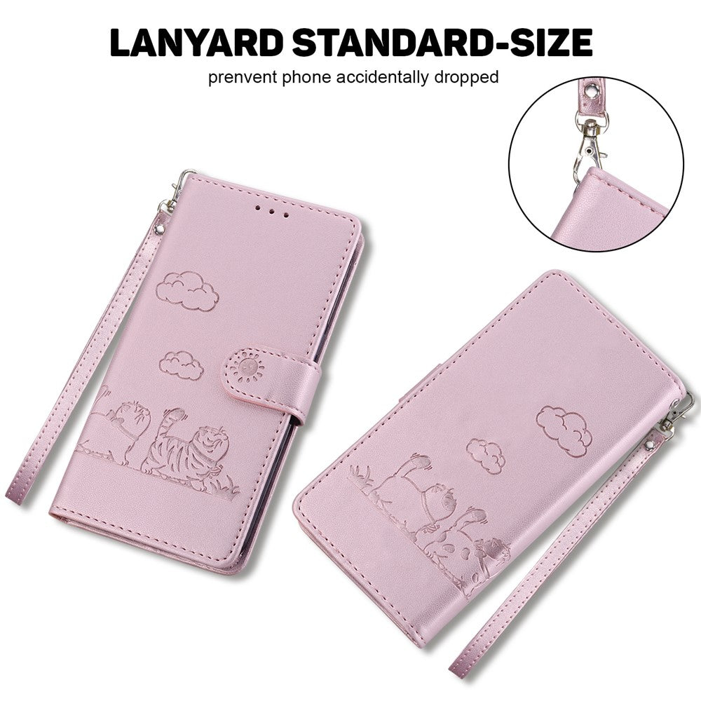 For-Samsung-Galaxy-S26-/-S26-Pro-Case-RFID-Blocking-Kitten-Pattern-TPU-+-PU-Leather-Phone-Cover-with-Wrist-Strap-Pink