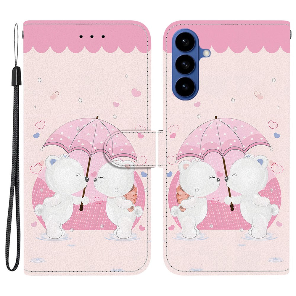 For-Samsung-Galaxy-S26-/-S26-Pro-Case-Pattern-Printing-Leather-Flip-Wallet-Phone-Cover-with-Lanyard-Cartoon-Couple-Bear