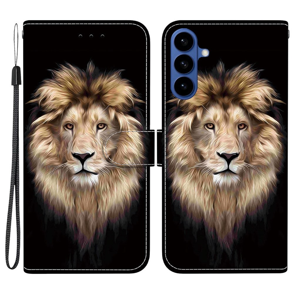 For-Samsung-Galaxy-S26-/-S26-Pro-Case-Pattern-Printing-Leather-Flip-Wallet-Phone-Cover-with-Lanyard-Lion-Head