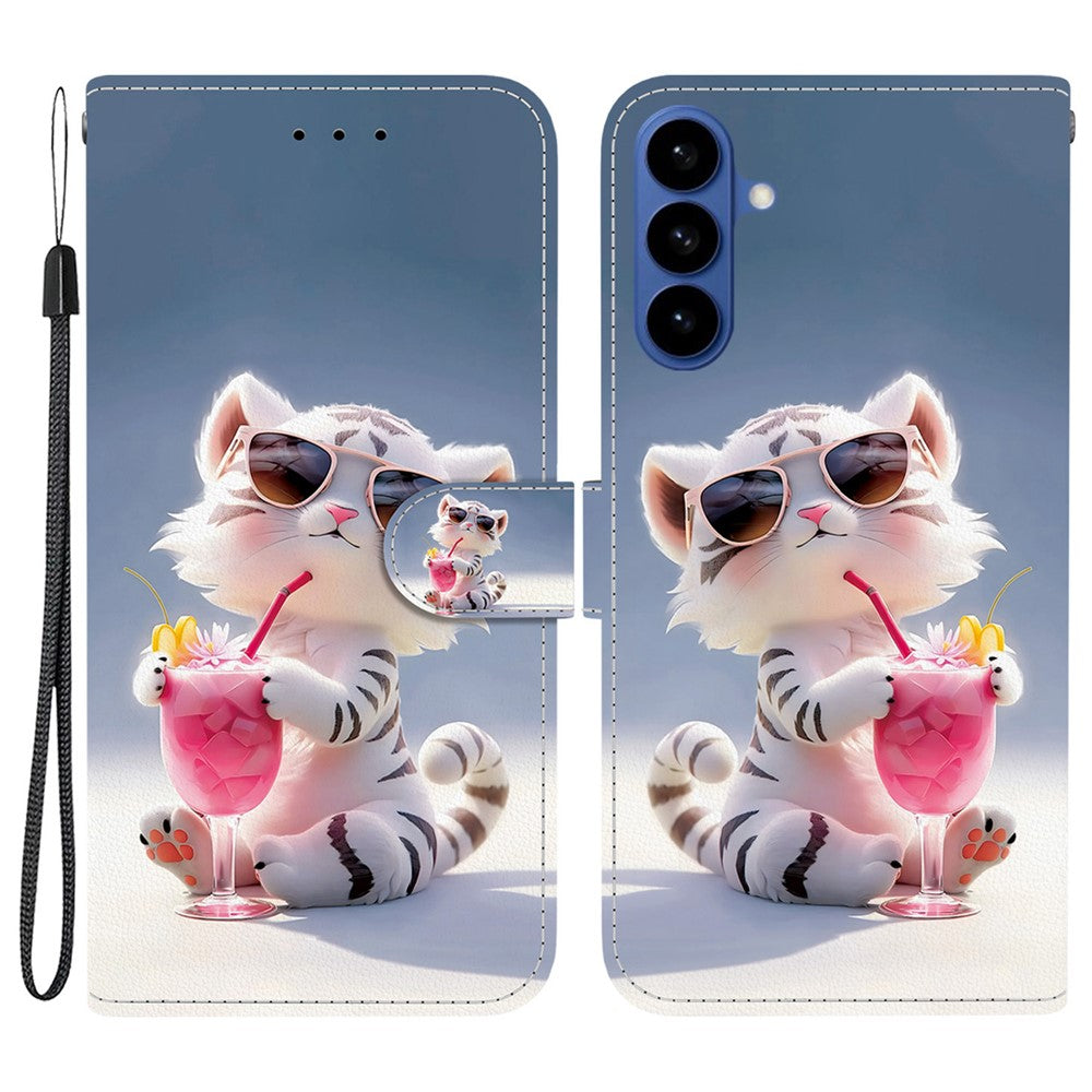 For-Samsung-Galaxy-S26-/-S26-Pro-Case-Pattern-Printing-Leather-Flip-Wallet-Phone-Cover-with-Lanyard-Cartoon-Tiger