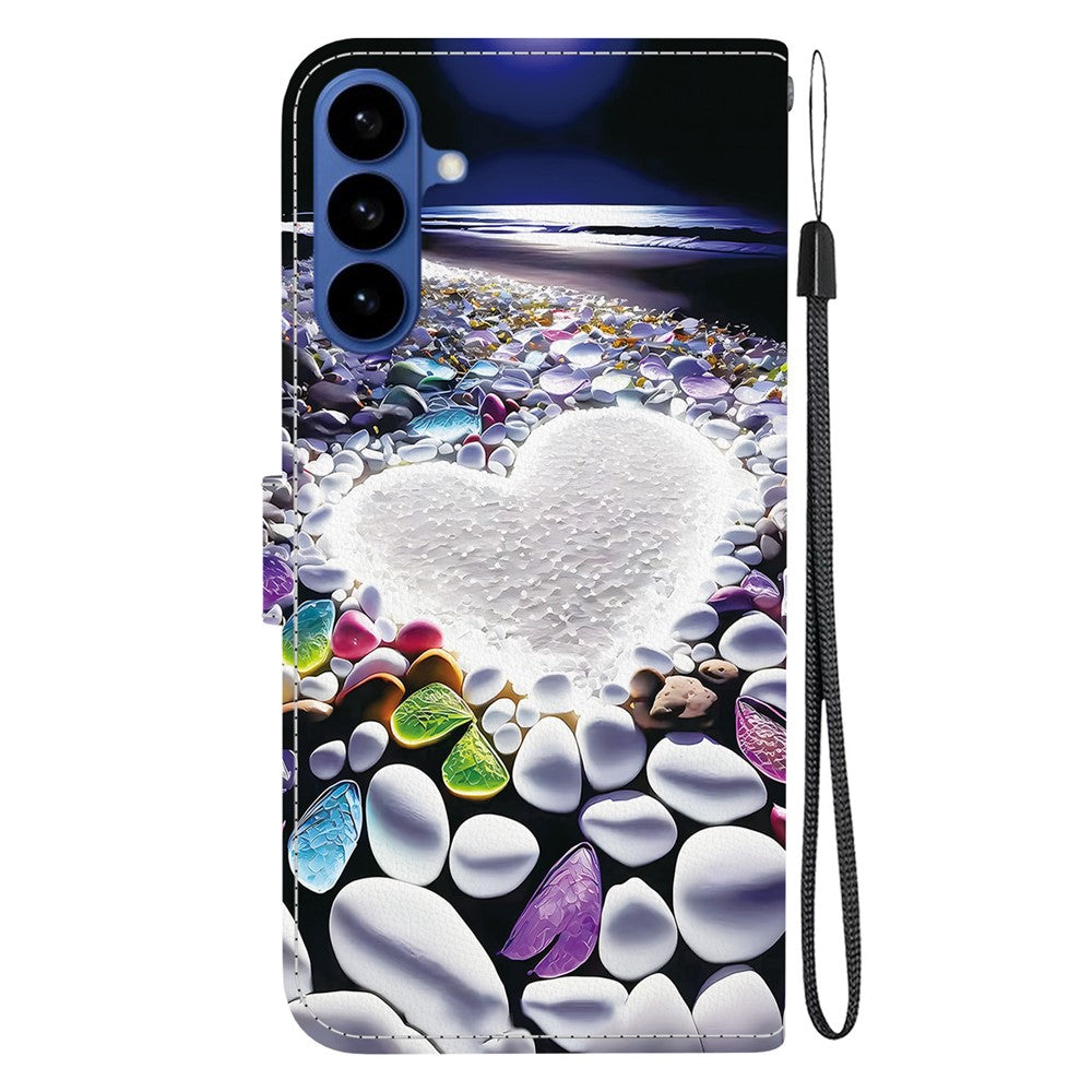 For-Samsung-Galaxy-S26-/-S26-Pro-Case-Pattern-Printing-Leather-Flip-Wallet-Phone-Cover-with-Lanyard-Heart-Shape