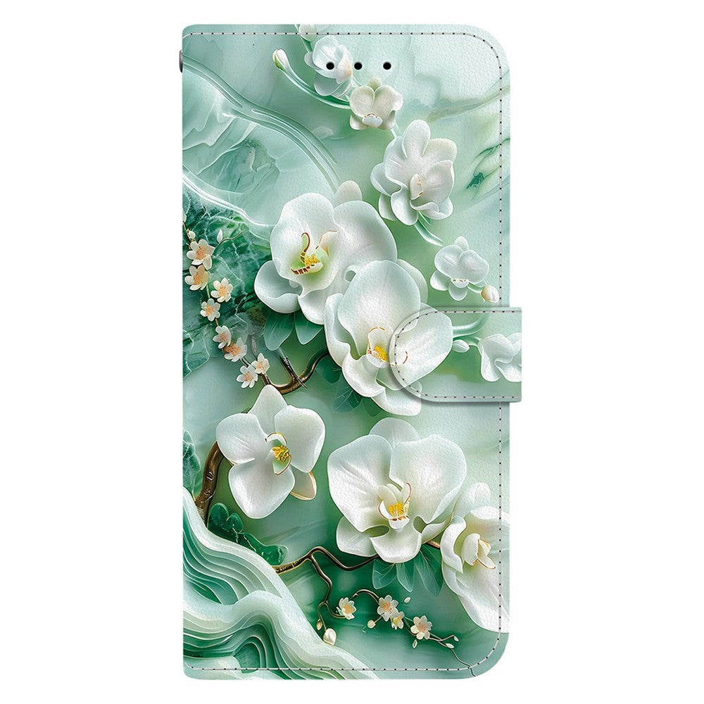 For-Samsung-Galaxy-S26-/-S26-Pro-Case-Pattern-Printing-Leather-Flip-Wallet-Phone-Cover-with-Lanyard-Jade-Flower
