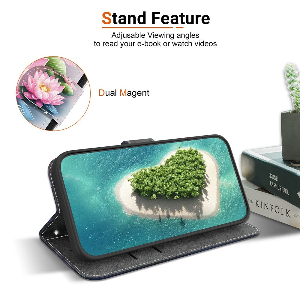 For-Samsung-Galaxy-S26-/-S26-Pro-Case-Pattern-Printing-Leather-Flip-Wallet-Phone-Cover-with-Lanyard-Lotus