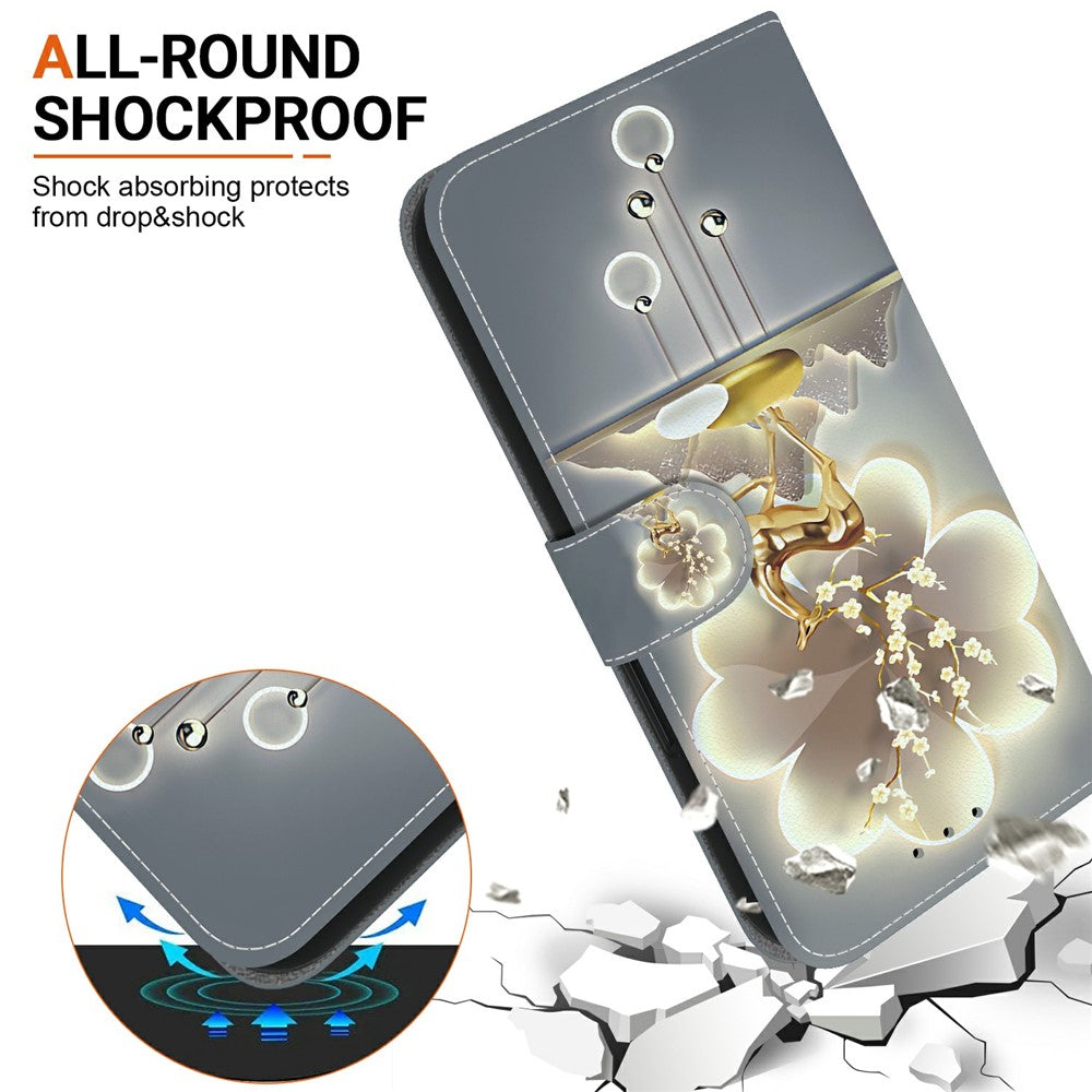 For-Samsung-Galaxy-S26-/-S26-Pro-Case-Pattern-Printing-Leather-Flip-Wallet-Phone-Cover-with-Lanyard-Sika-Deer