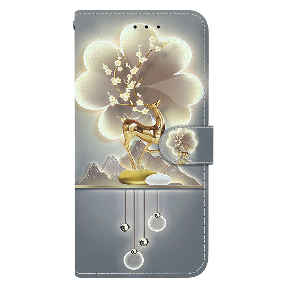 For-Samsung-Galaxy-S26-/-S26-Pro-Case-Pattern-Printing-Leather-Flip-Wallet-Phone-Cover-with-Lanyard-Sika-Deer
