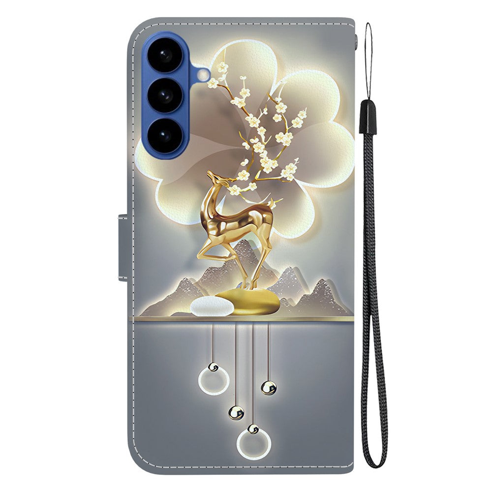 For-Samsung-Galaxy-S26-/-S26-Pro-Case-Pattern-Printing-Leather-Flip-Wallet-Phone-Cover-with-Lanyard-Sika-Deer