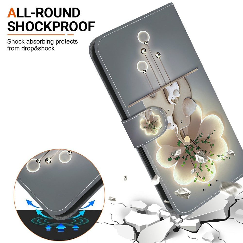 For-Samsung-Galaxy-S26-/-S26-Pro-Case-Pattern-Printing-Leather-Flip-Wallet-Phone-Cover-with-Lanyard-Three-Elephants