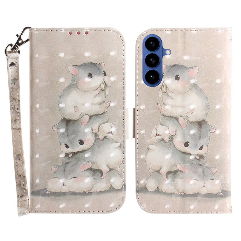 For-Samsung-Galaxy-S26-/-S26-Pro-Case-Pattern-Printing-Leather-Wallet-Phone-Cover-with-Wrist-Strap-Stacking-Squirrels