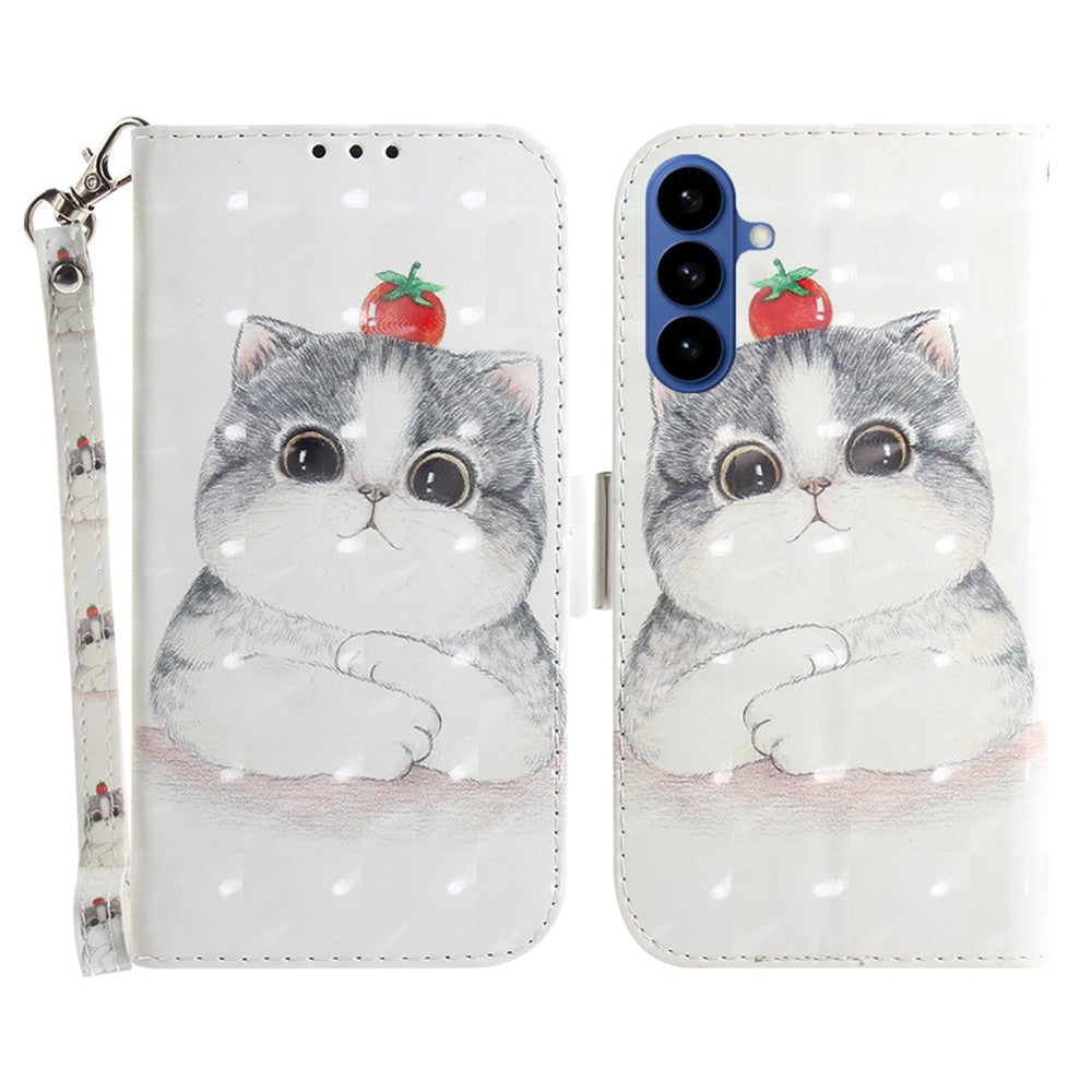 For-Samsung-Galaxy-S26-/-S26-Pro-Case-Pattern-Printing-Leather-Wallet-Phone-Cover-with-Wrist-Strap-Cute-Cat
