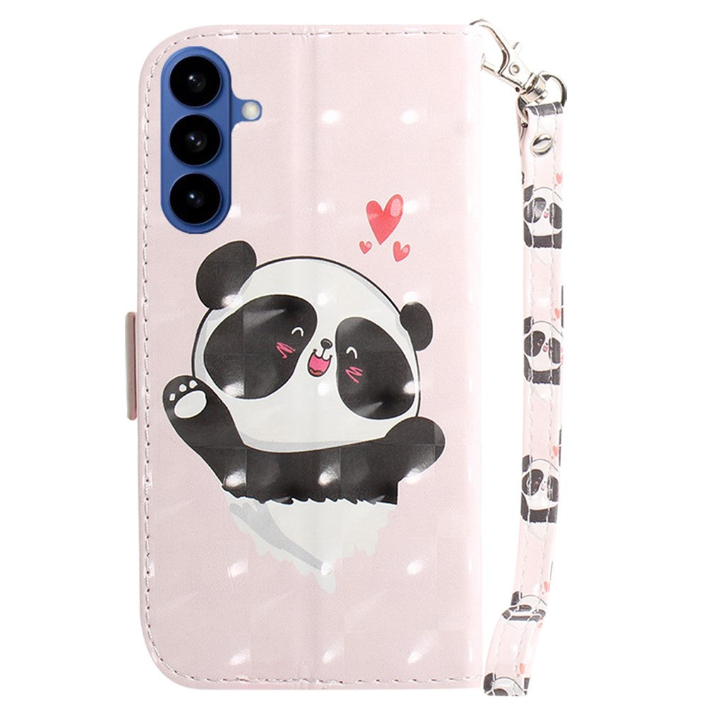 For-Samsung-Galaxy-S26-/-S26-Pro-Case-Pattern-Printing-Leather-Wallet-Phone-Cover-with-Wrist-Strap-Love-Heart-Panda