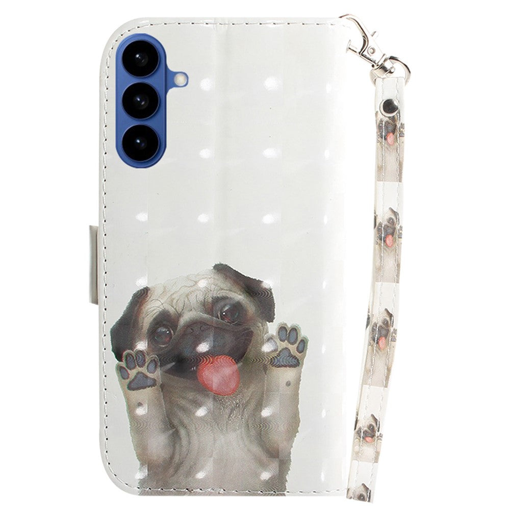 For-Samsung-Galaxy-S26-/-S26-Pro-Case-Pattern-Printing-Leather-Wallet-Phone-Cover-with-Wrist-Strap-Pug