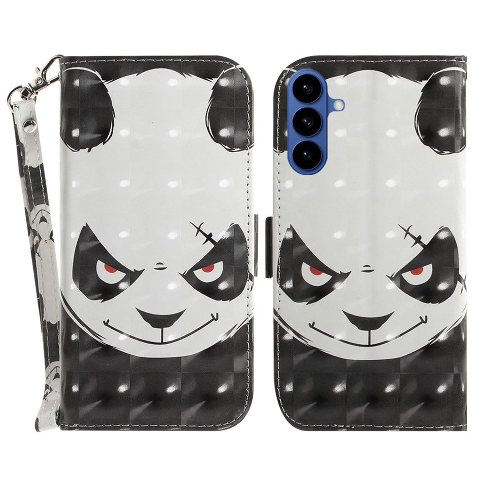 For-Samsung-Galaxy-S26-/-S26-Pro-Case-Pattern-Printing-Leather-Wallet-Phone-Cover-with-Wrist-Strap-Angry-Panda