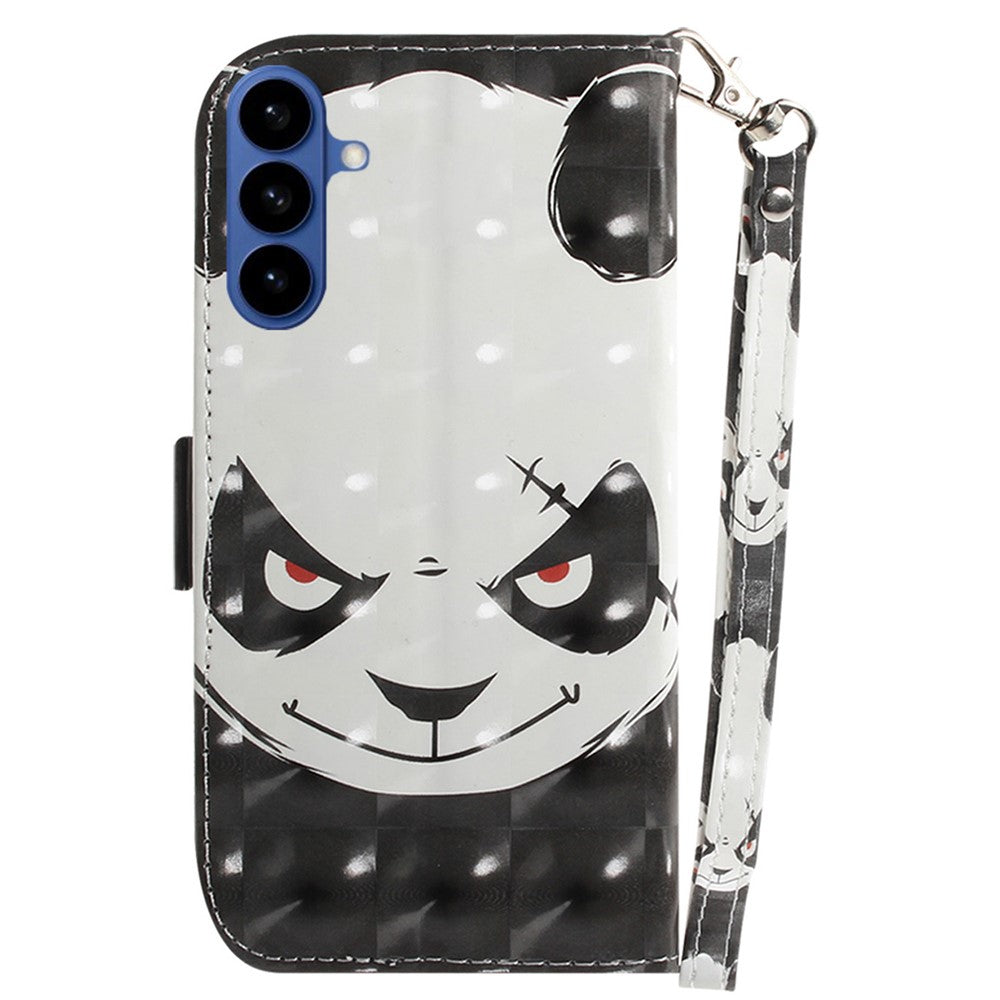 For-Samsung-Galaxy-S26-/-S26-Pro-Case-Pattern-Printing-Leather-Wallet-Phone-Cover-with-Wrist-Strap-Angry-Panda