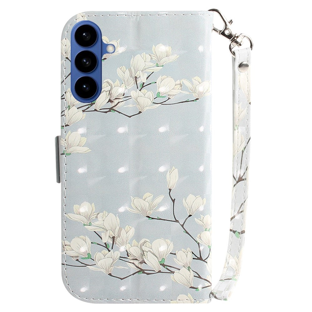 For-Samsung-Galaxy-S26-/-S26-Pro-Case-Pattern-Printing-Leather-Wallet-Phone-Cover-with-Wrist-Strap-Magnolia