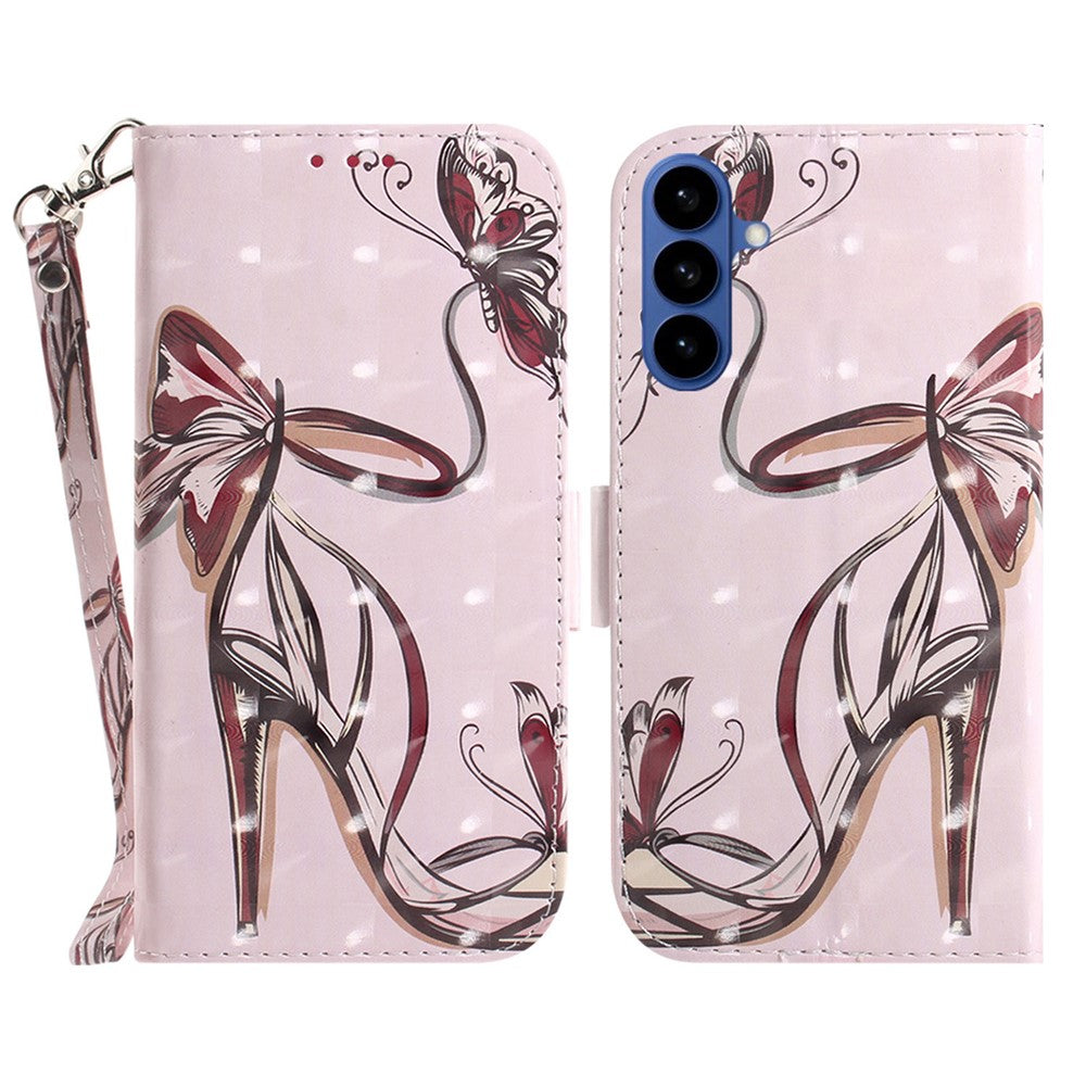 For-Samsung-Galaxy-S26-/-S26-Pro-Case-Pattern-Printing-Leather-Wallet-Phone-Cover-with-Wrist-Strap-Butterfly-High-Heels