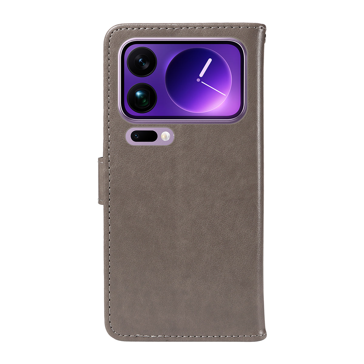 For Xiaomi 17 Pro Max Leather Wallet Case Cat Bee Pattern Phone Cover Stand - Grey