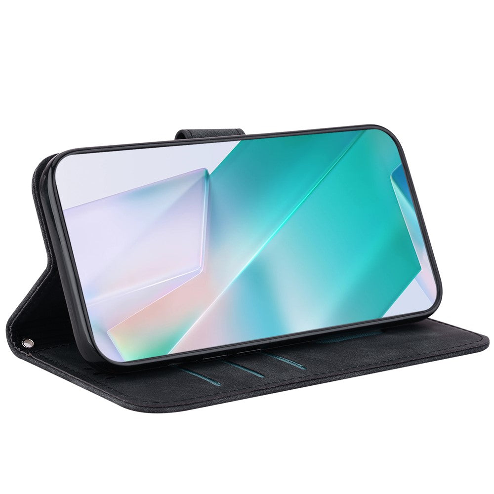 For-Samsung-Galaxy-S26-/-S26-Pro-Wallet-Case-Tiger-Imprint-Leather-Shockproof-Phone-Cover-with-Wrist-Strap-Black