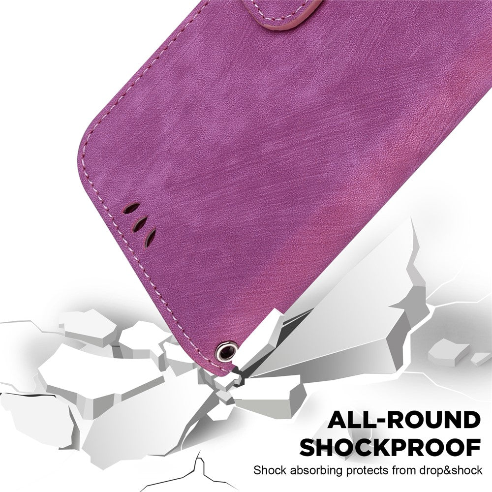 For-Samsung-Galaxy-S26-/-S26-Pro-Wallet-Case-Tiger-Imprint-Leather-Shockproof-Phone-Cover-with-Wrist-Strap-Rose