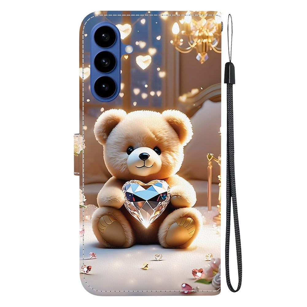 For-Samsung-Galaxy-S26-/-S26-Pro-Leather-Case-Stand-Wallet-Pattern-Printing-Phone-Cover-with-Wrist-Strap-Diamond-Bear
