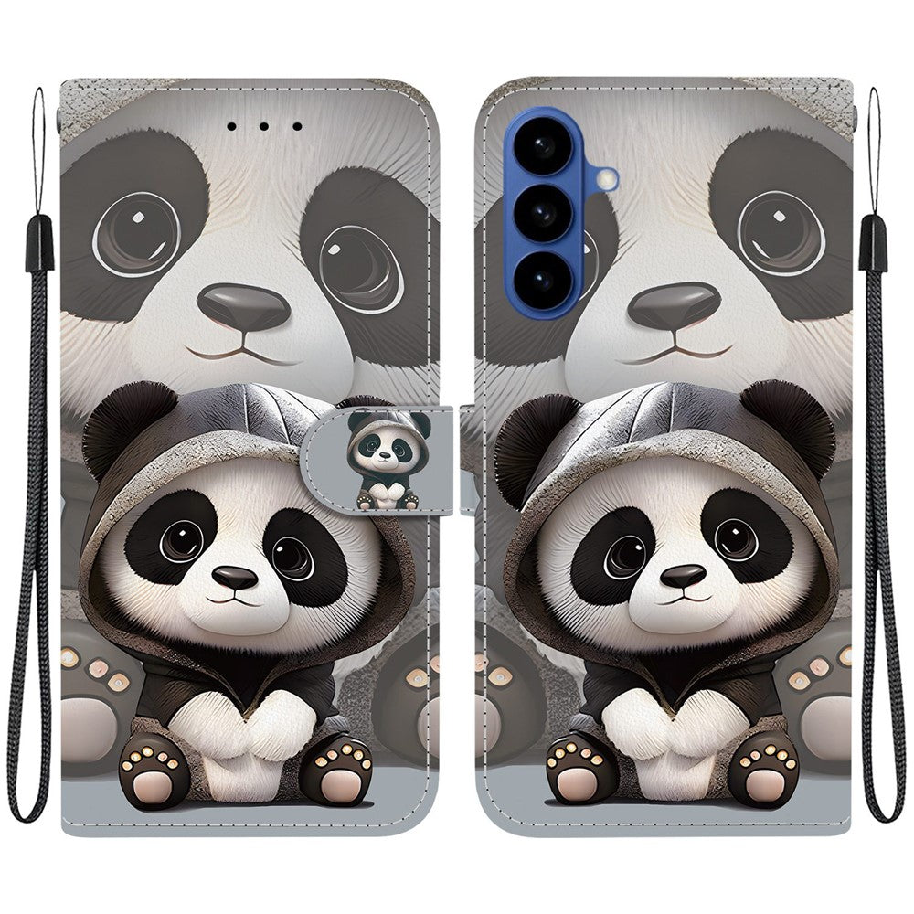 For-Samsung-Galaxy-S26-/-S26-Pro-Wallet-Case-Pattern-Printing-Leather-Stand-Phone-Cover-with-Strap-Panda