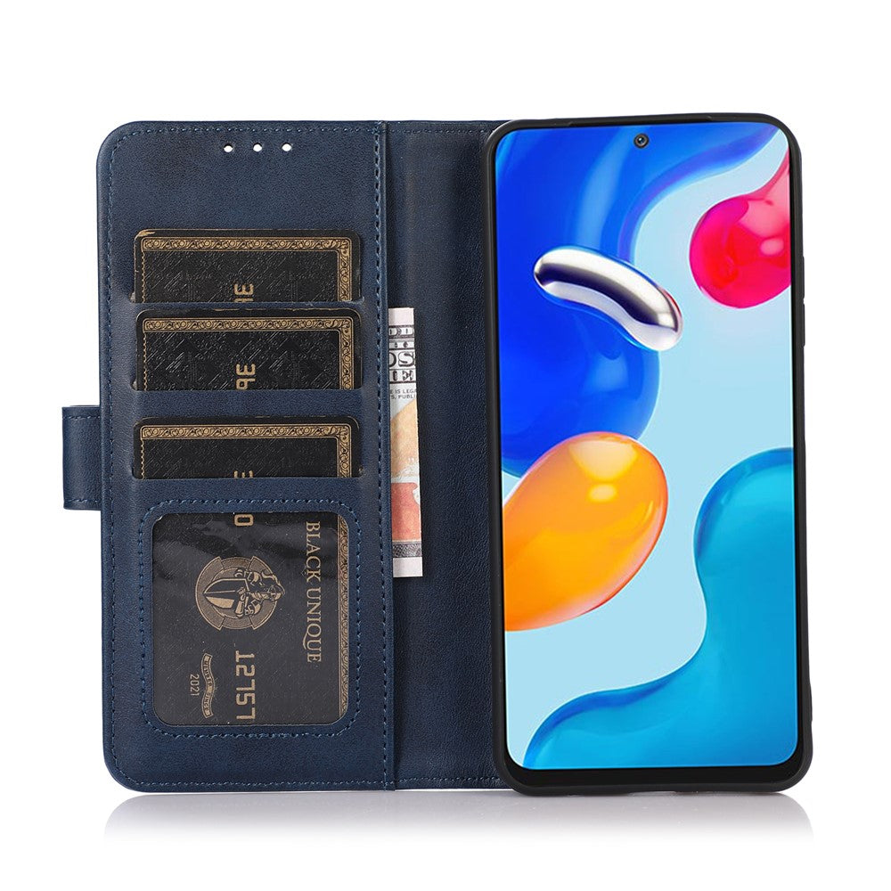 For Xiaomi Redmi Note 15 Pro 5G (Global) Mirror Window Leather Case Textured Protective Cover - Blue