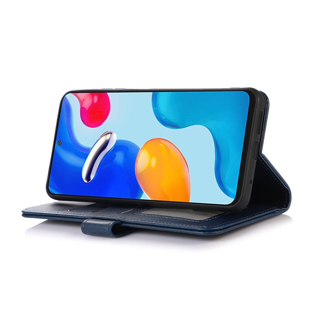 For Xiaomi Redmi Note 15 Pro 5G (Global) Mirror Window Leather Case Textured Protective Cover - Blue