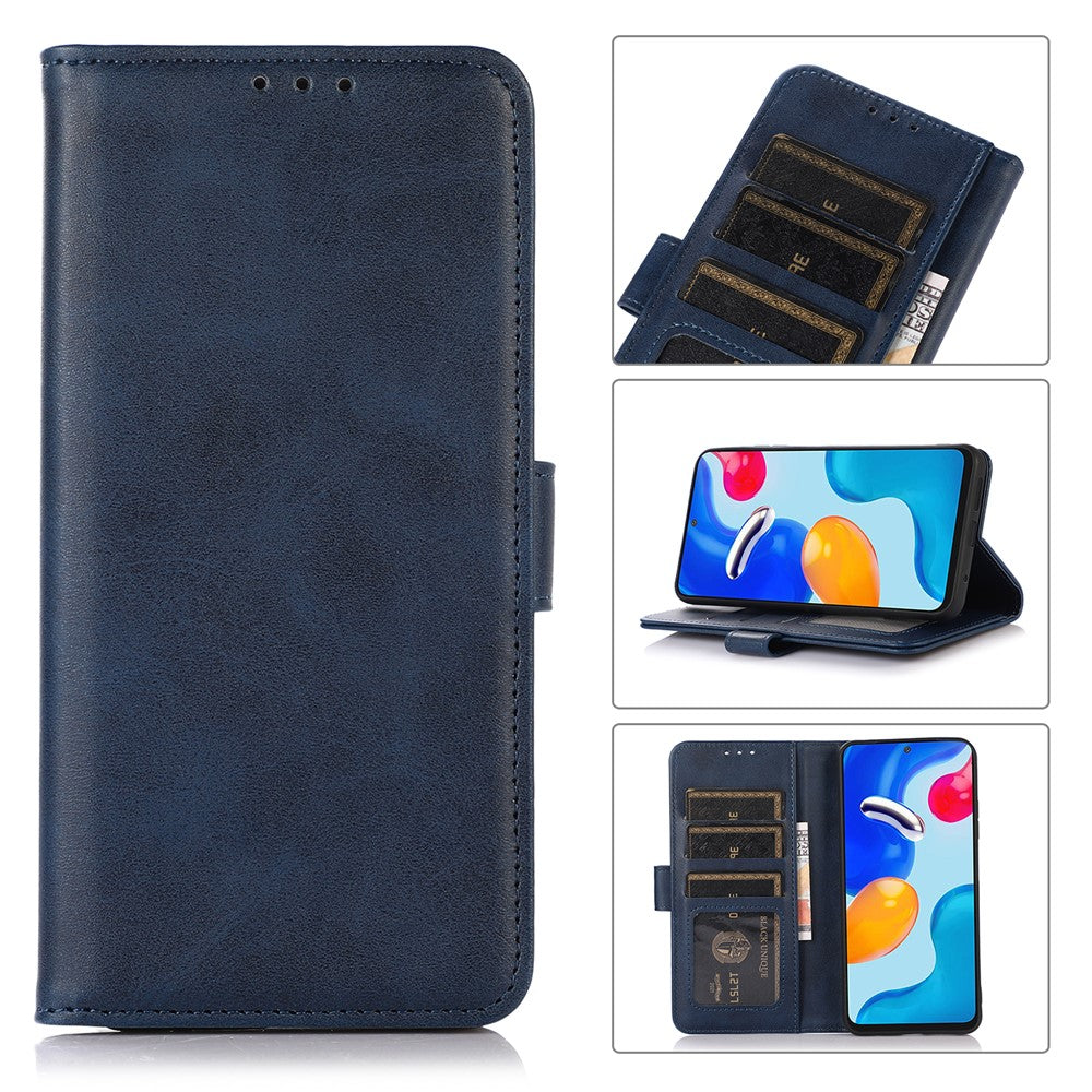 For Xiaomi Redmi Note 15 Pro 5G (Global) Mirror Window Leather Case Textured Protective Cover - Blue