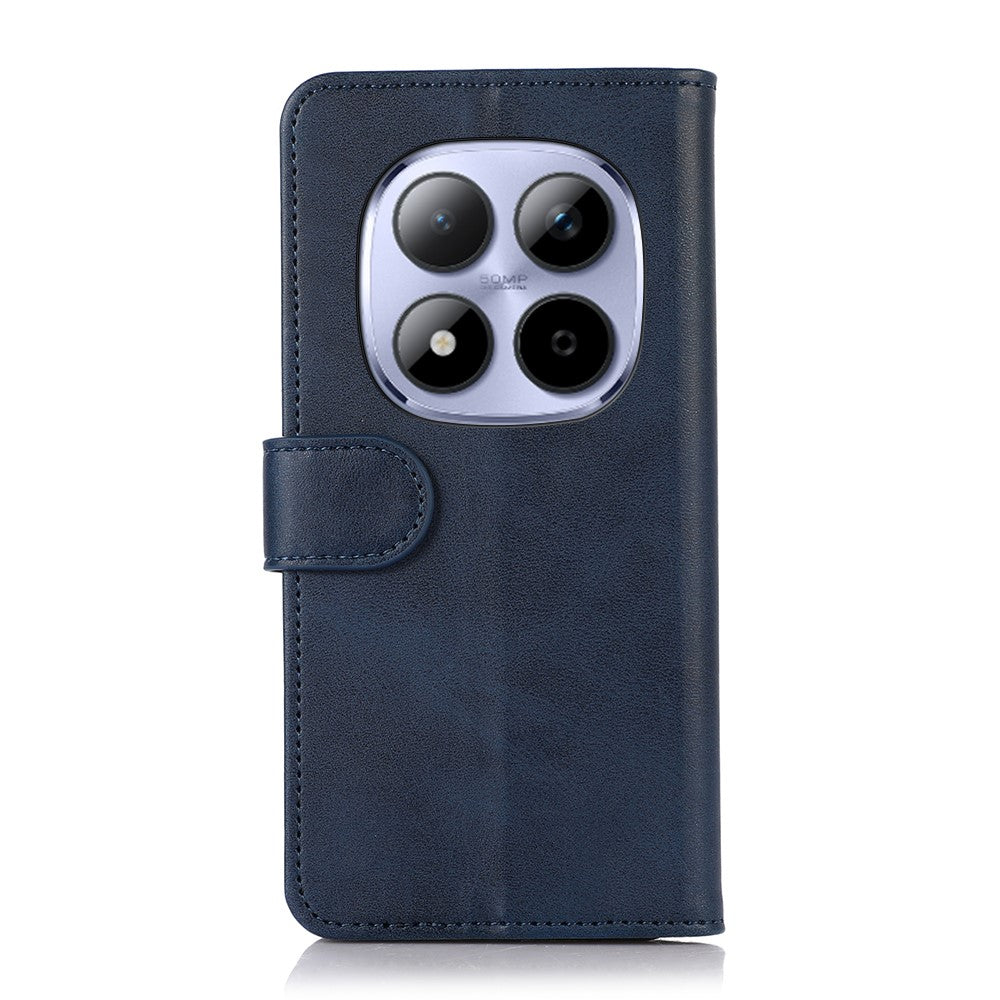 For Xiaomi Redmi Note 15 Pro 5G (Global) Mirror Window Leather Case Textured Protective Cover - Blue